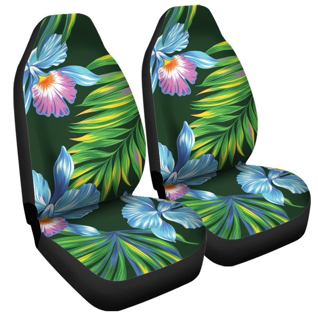 Tropical Orchid Flower Pattern Print Universal Fit Car Seat Covers