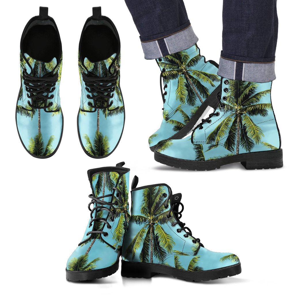 Tropical Palm Tree Pattern Print Men's Boots