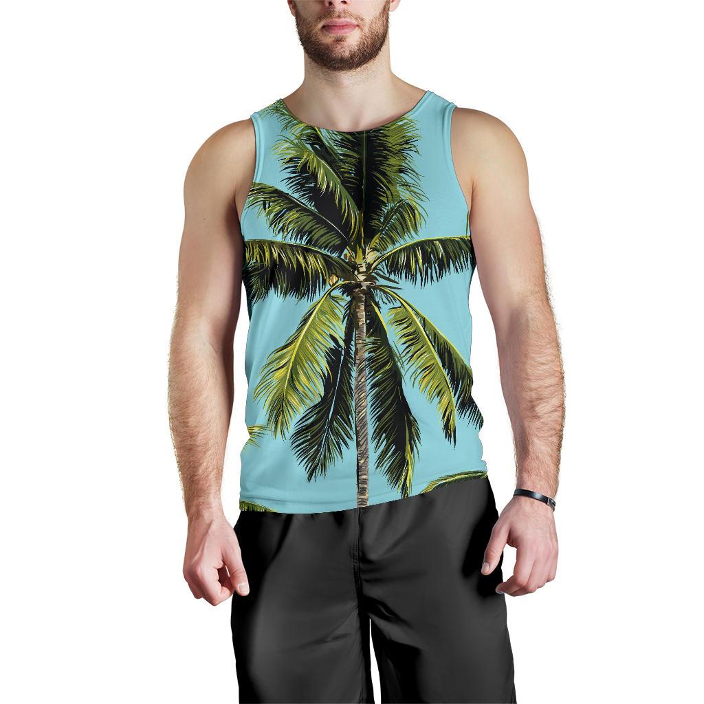 Tropical Palm Tree Pattern Print Men's Tank Top