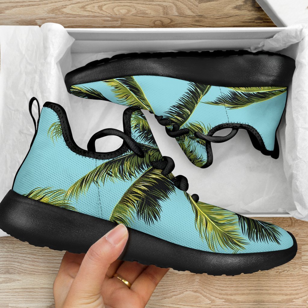 Tropical Palm Tree Pattern Print Mesh Knit Shoes