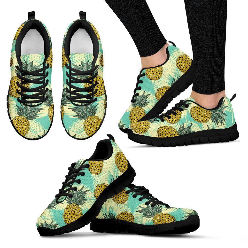 Tropical Vintage Pineapple Pattern Print Women's Sneakers