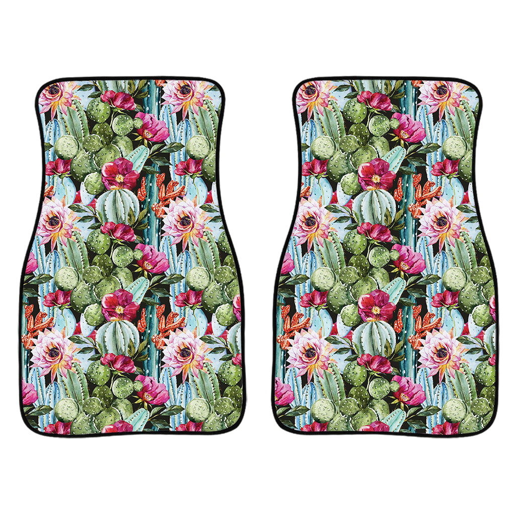 Vintage Cactus And Flower Print Front Car Floor Mats