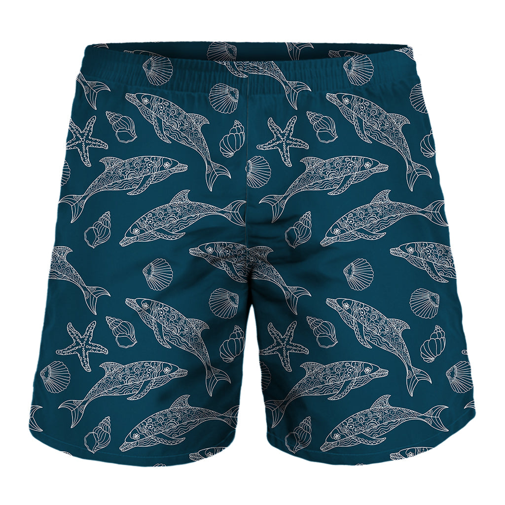 Vintage Dolphins Pattern Print Men's Shorts
