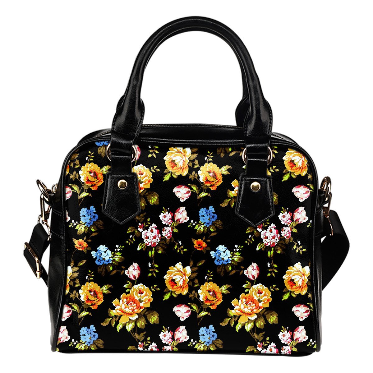 Vintage Floral Flower Pattern Print Shoulder Handbag