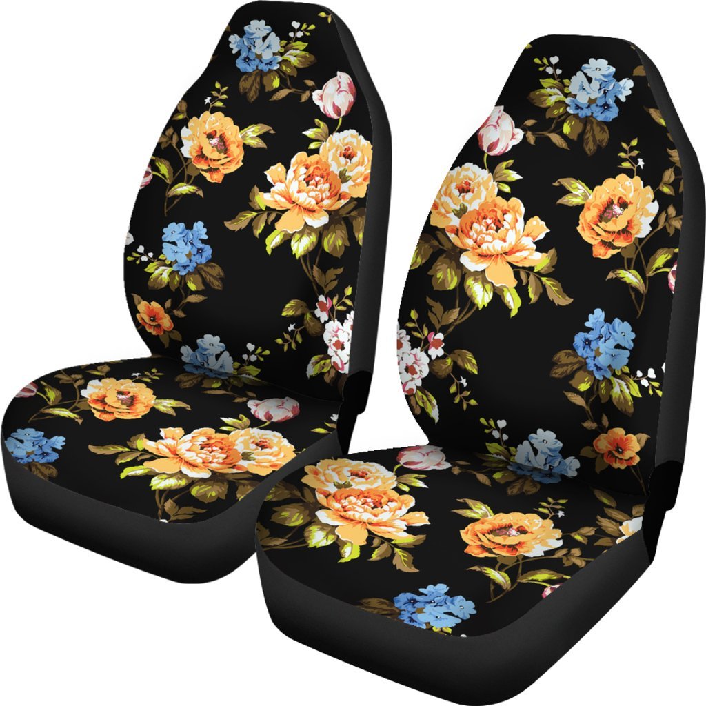 Vintage Floral Flower Pattern Print Universal Fit Car Seat Covers