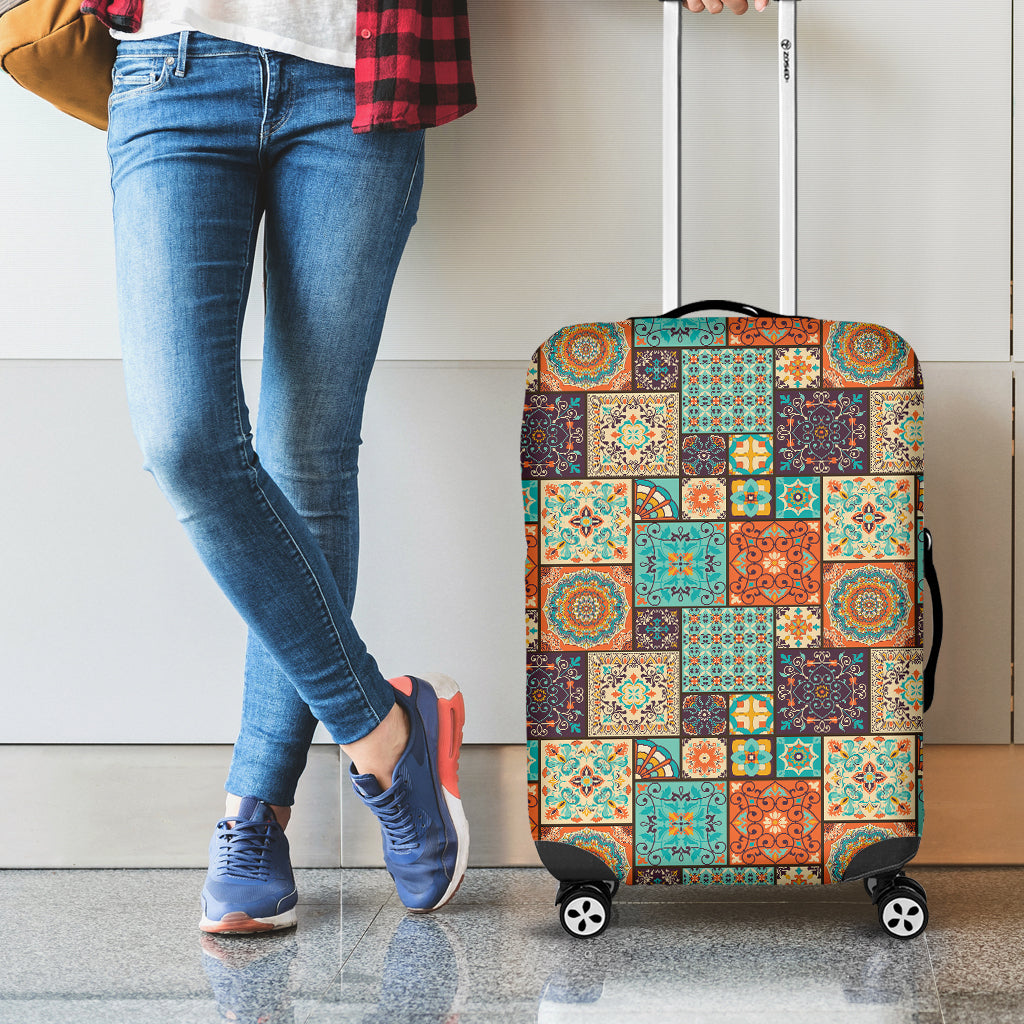 Vintage Floral Patchwork Pattern Print Luggage Cover