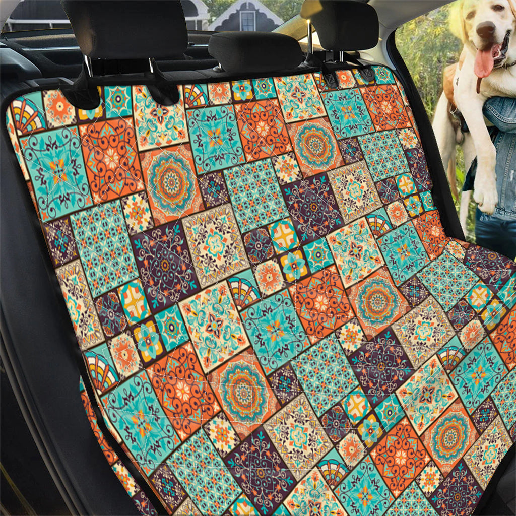 Vintage Floral Patchwork Pattern Print Pet Car Back Seat Cover