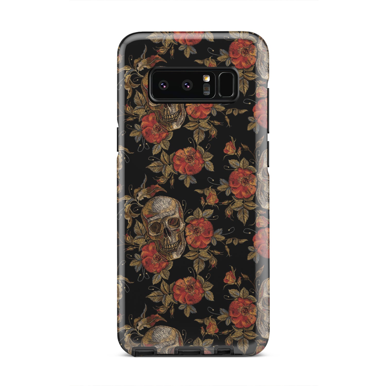 Vintage Floral Skull Pattern Print Tough Phone Case