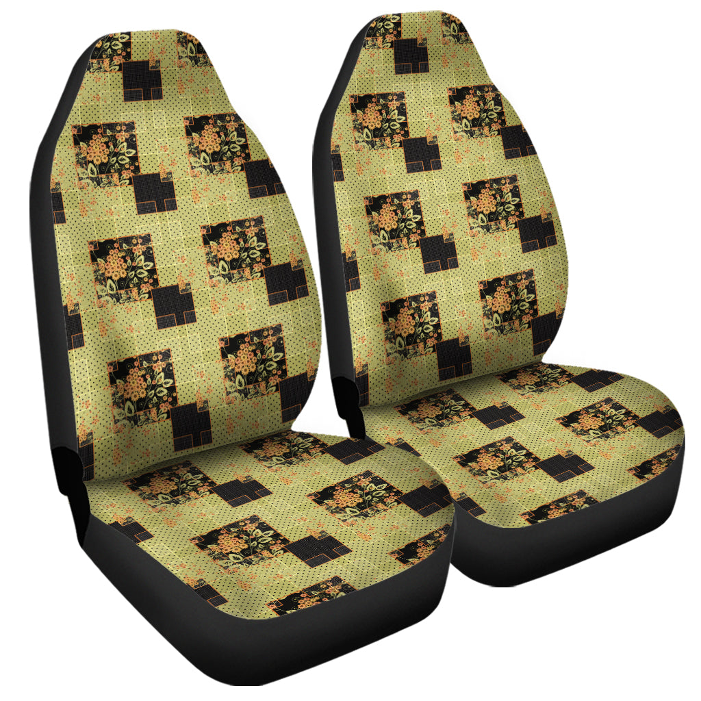 Vintage Flower Patchwork Pattern Print Universal Fit Car Seat Covers