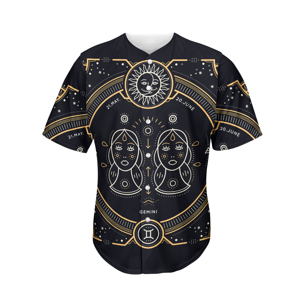 Vintage Gemini Zodiac Sign Print Men's Baseball Jersey