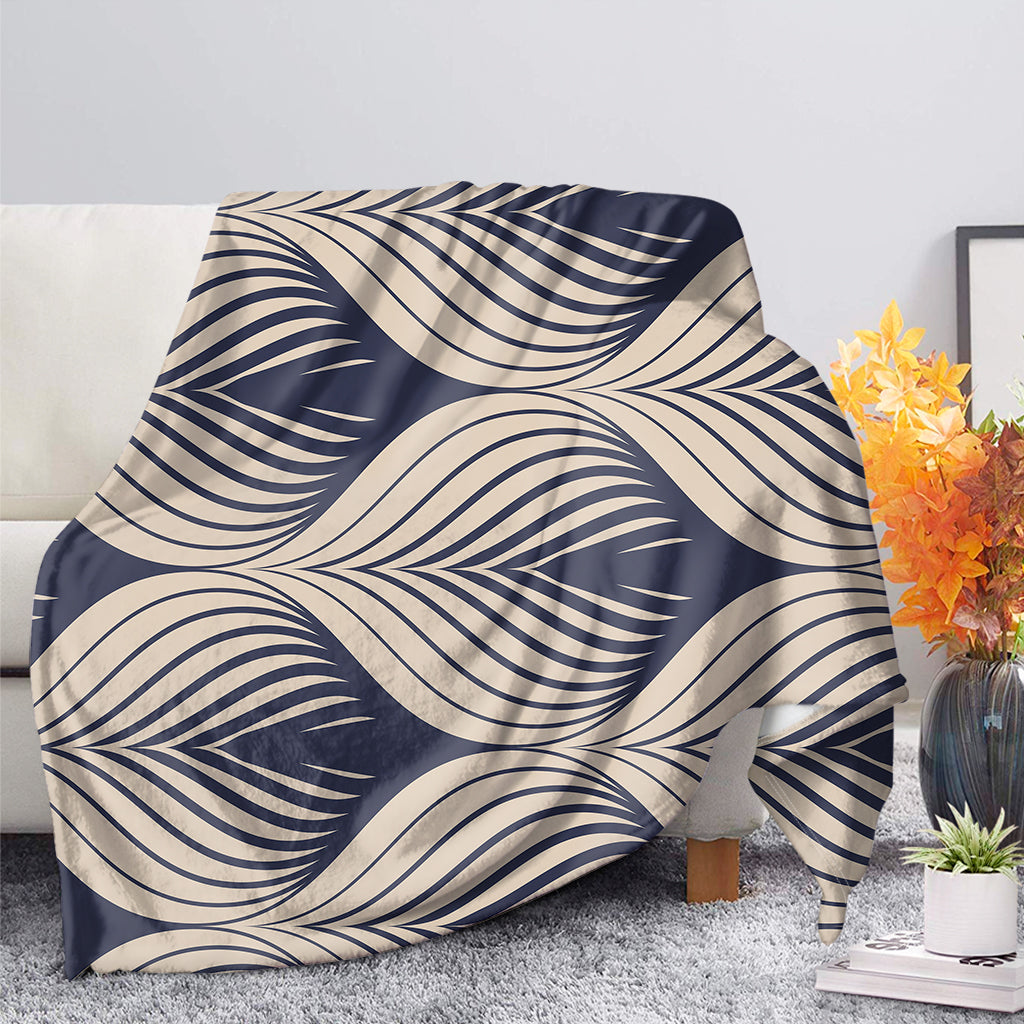 Vintage Geometric Leaf Pattern Print Blanket