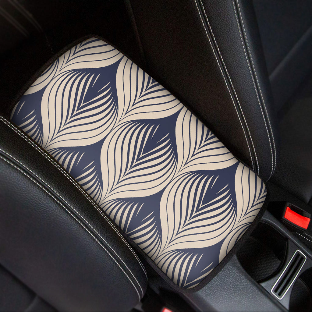 Vintage Geometric Leaf Pattern Print Car Center Console Cover