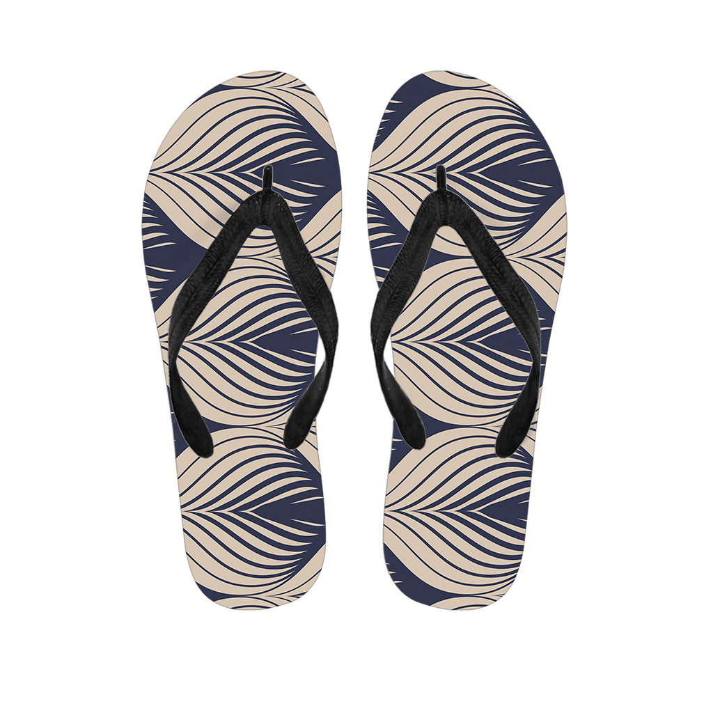 Vintage Geometric Leaf Pattern Print Flip Flops