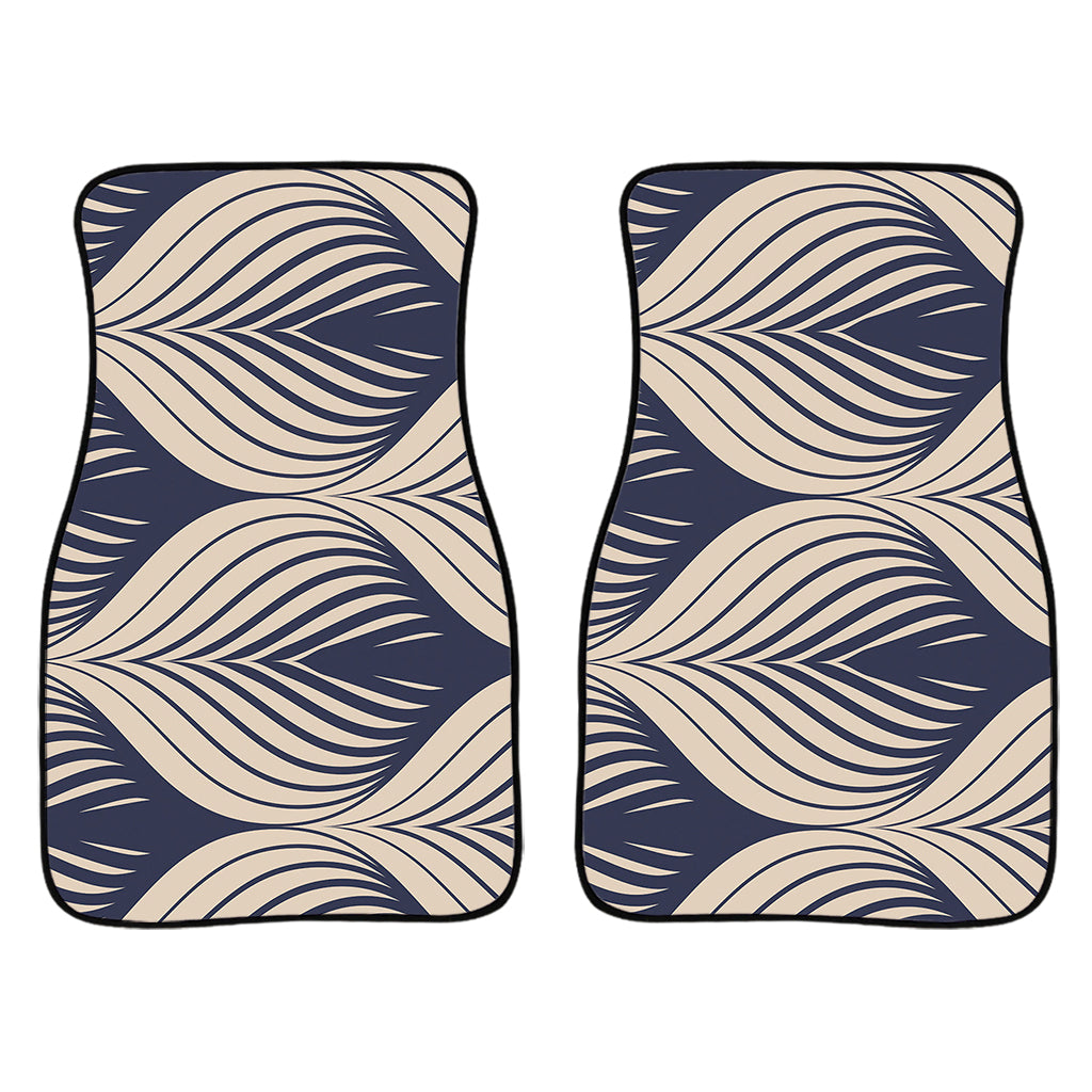 Vintage Geometric Leaf Pattern Print Front Car Floor Mats