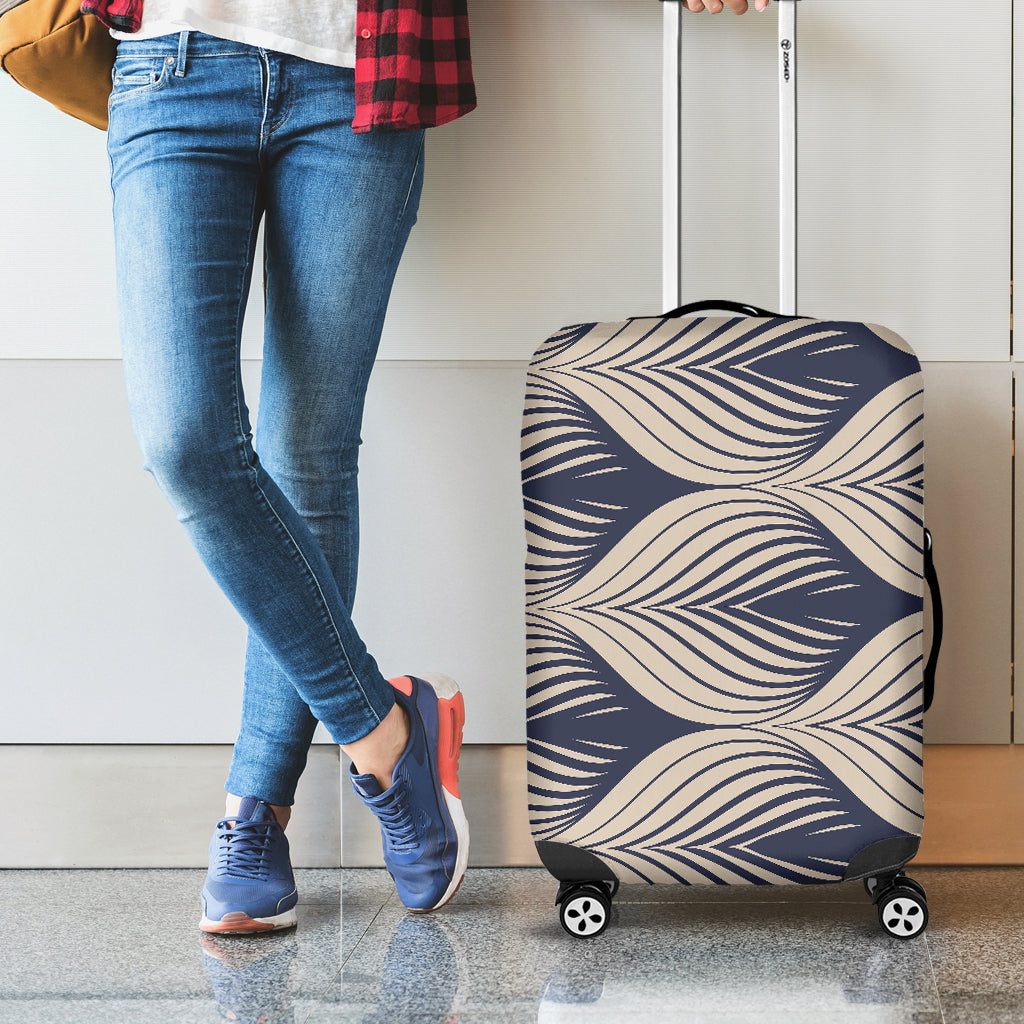 Vintage Geometric Leaf Pattern Print Luggage Cover