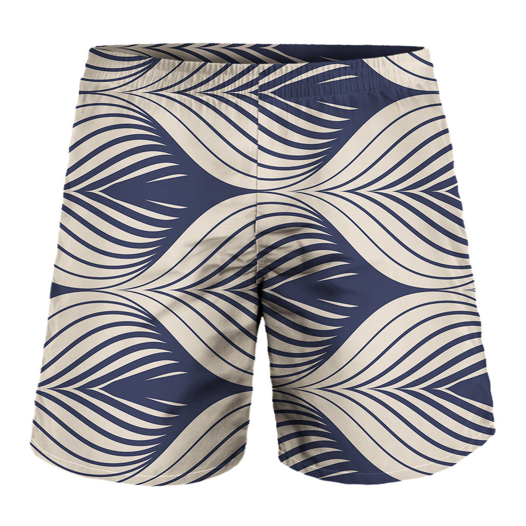 Vintage Geometric Leaf Pattern Print Men's Shorts