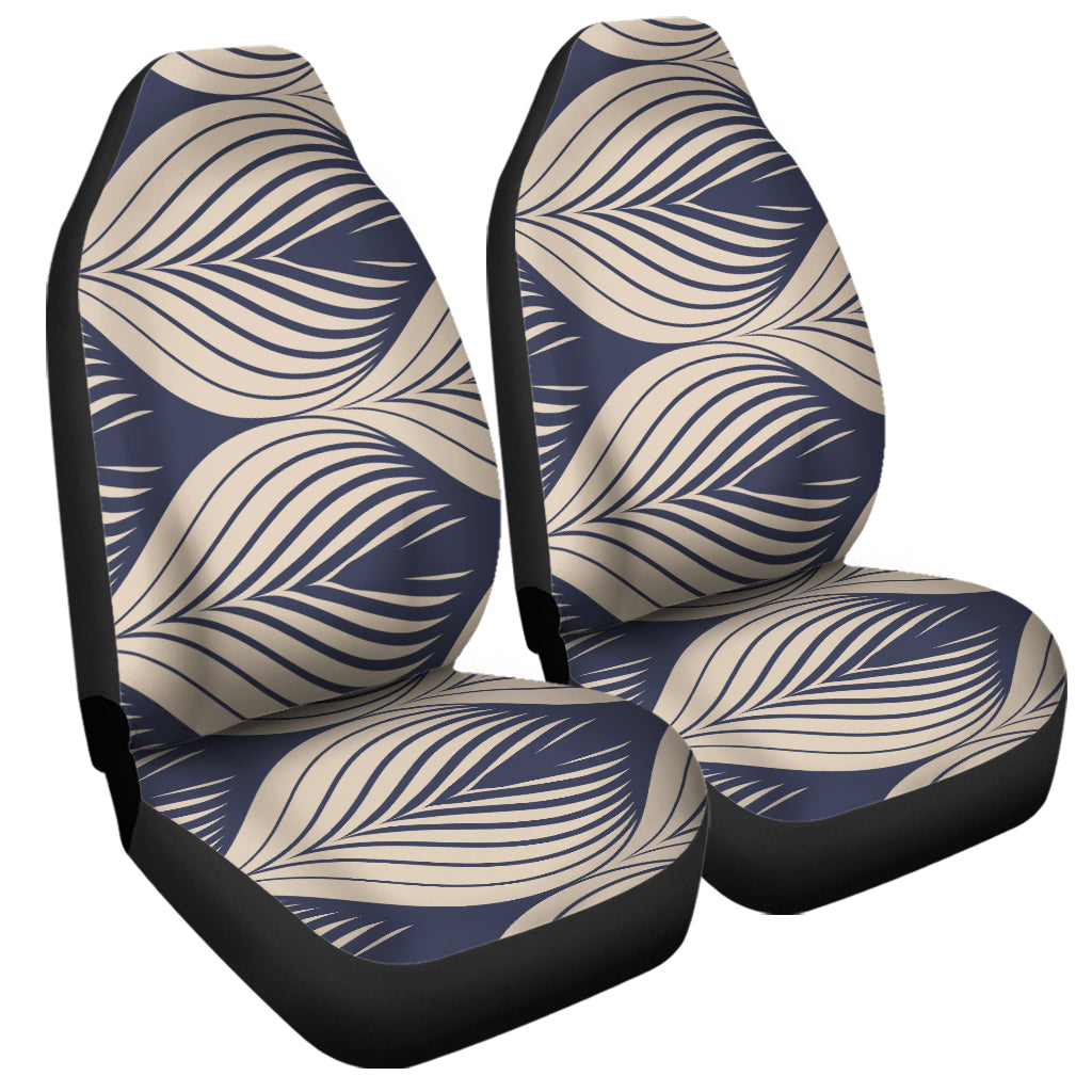 Vintage Geometric Leaf Pattern Print Universal Fit Car Seat Covers