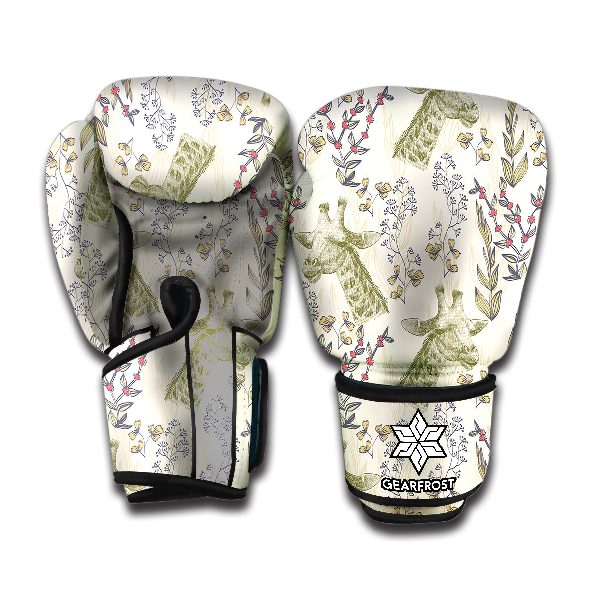 Vintage Giraffe Print Boxing Gloves