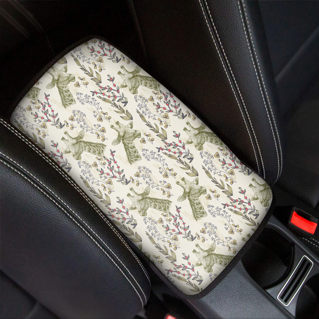 Vintage Giraffe Print Car Center Console Cover