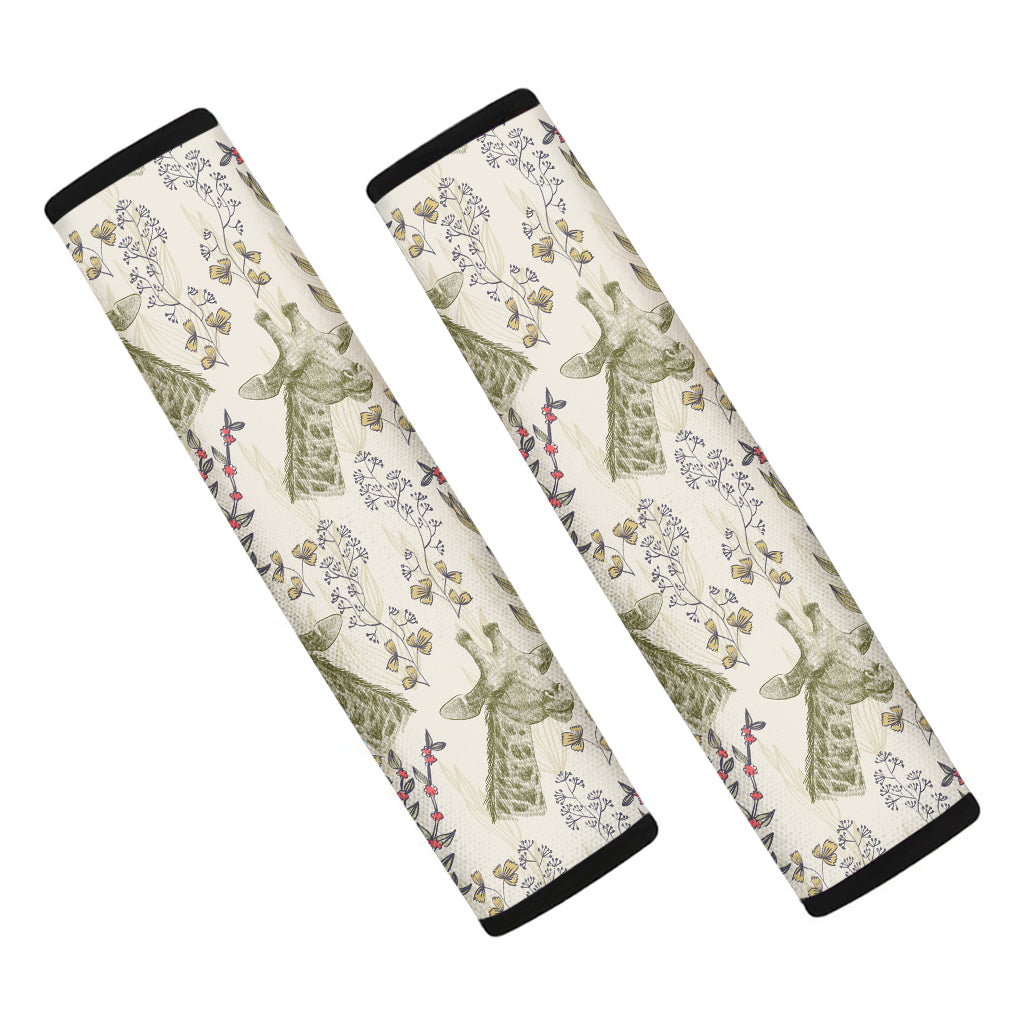 Vintage Giraffe Print Car Seat Belt Covers