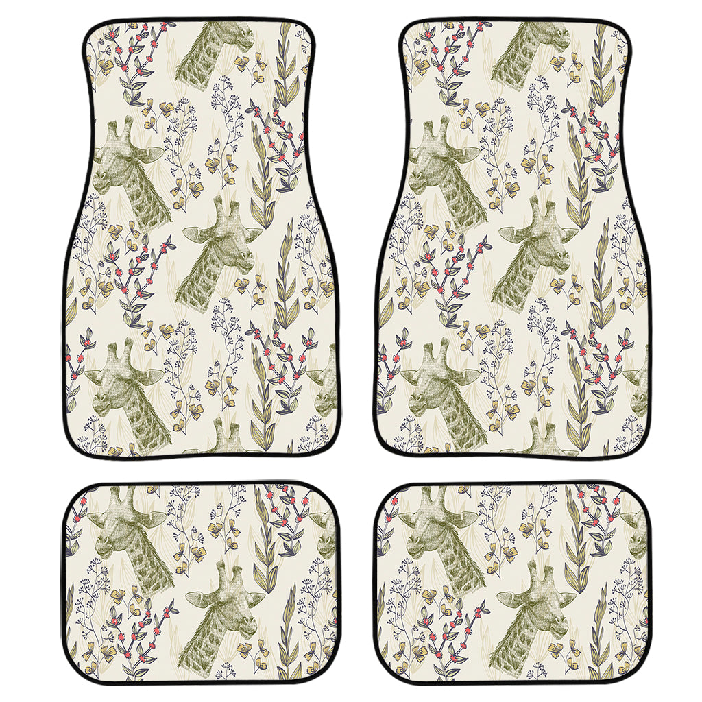 Vintage Giraffe Print Front and Back Car Floor Mats