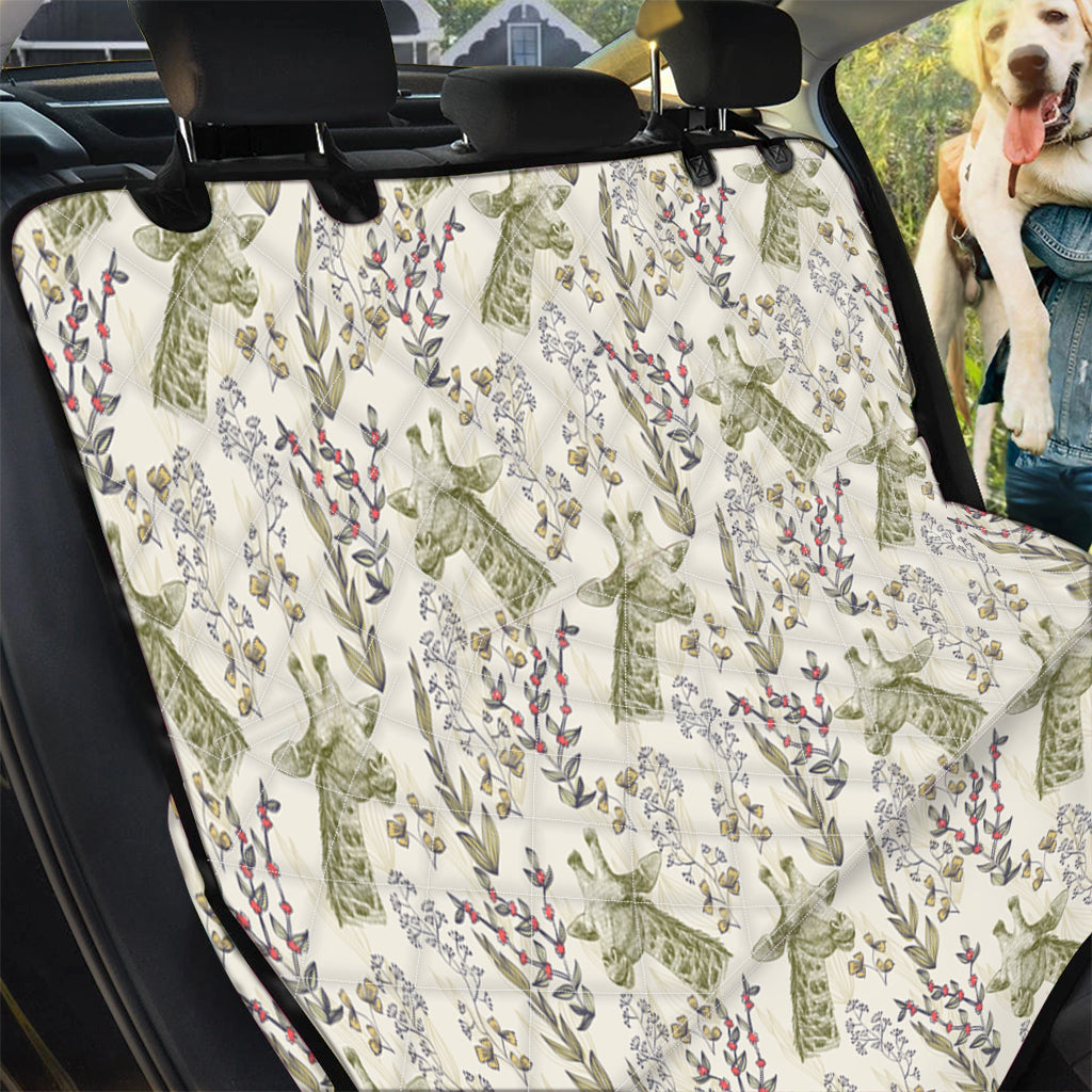 Vintage Giraffe Print Pet Car Back Seat Cover