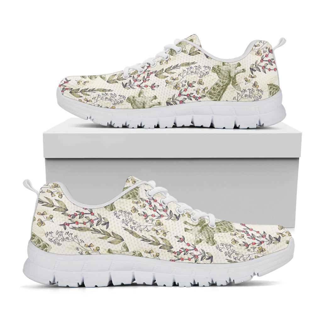 Vintage Giraffe Print White Sneakers