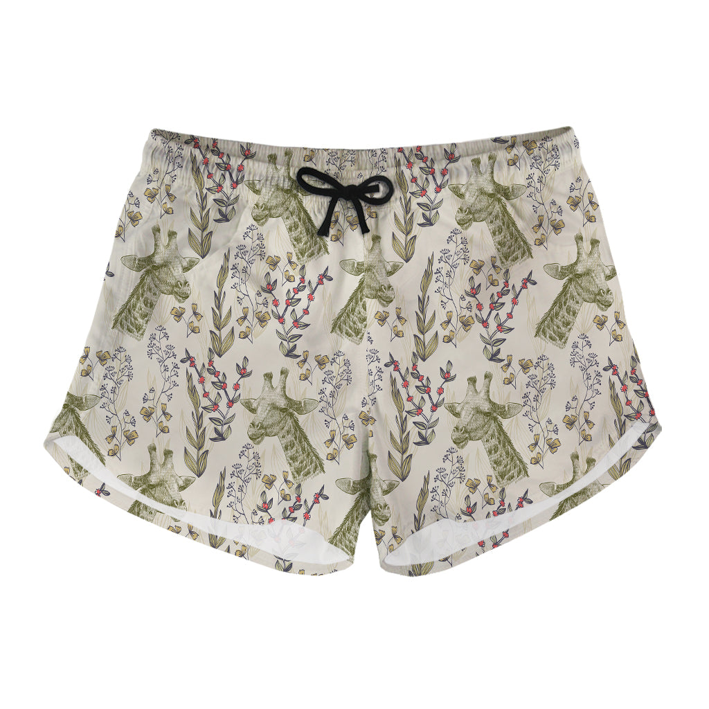 Vintage Giraffe Print Women's Shorts