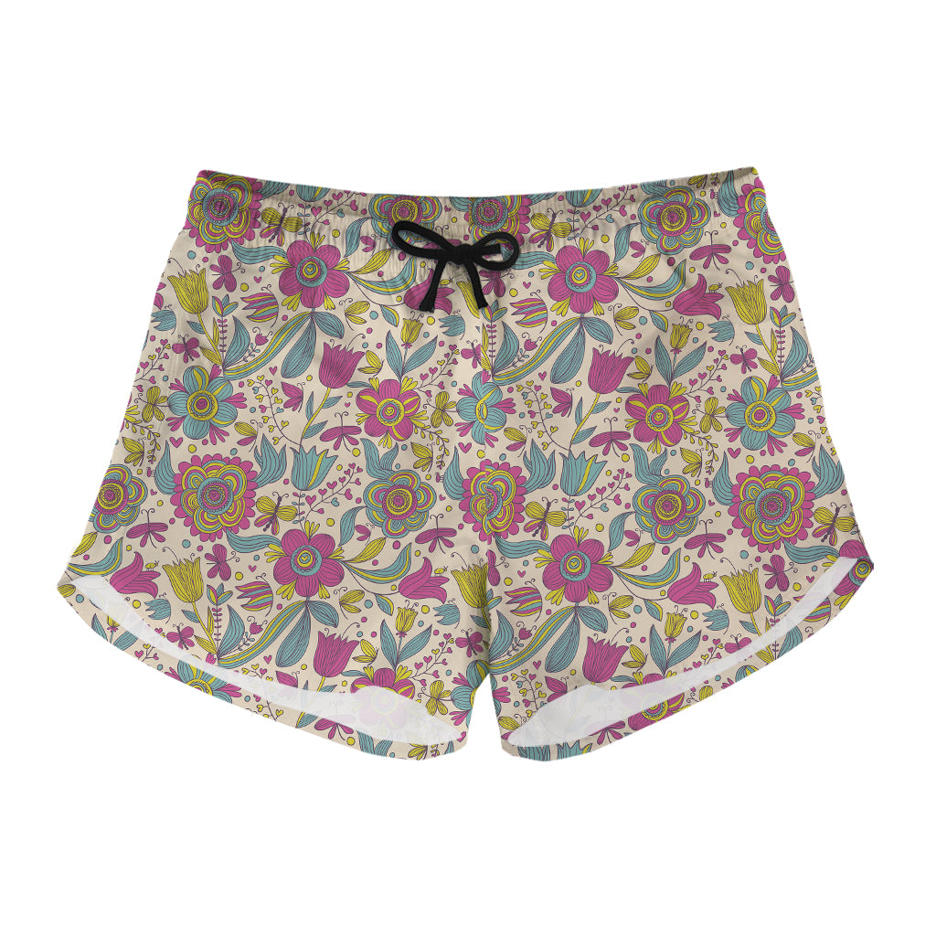 Vintage Girly Floral Print Women's Shorts