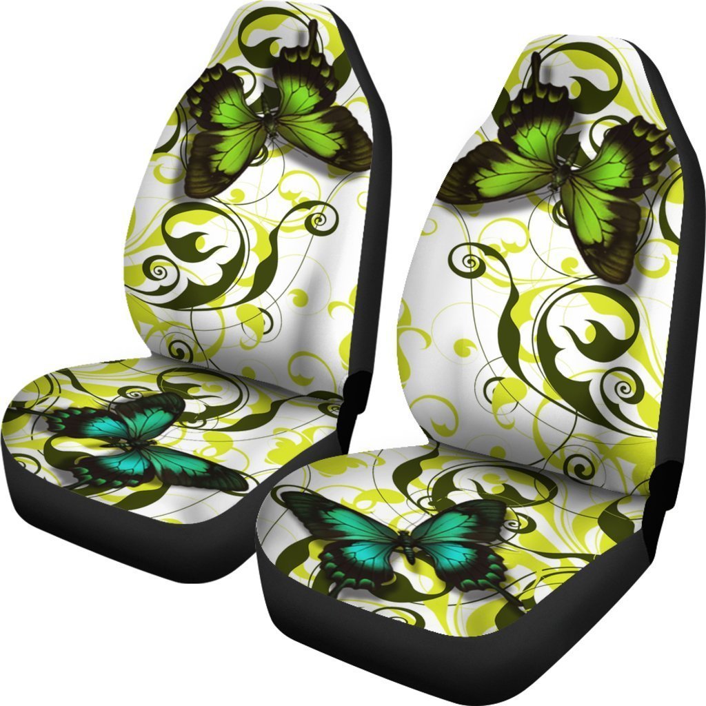 Vintage Green Butterfly Universal Fit Car Seat Covers