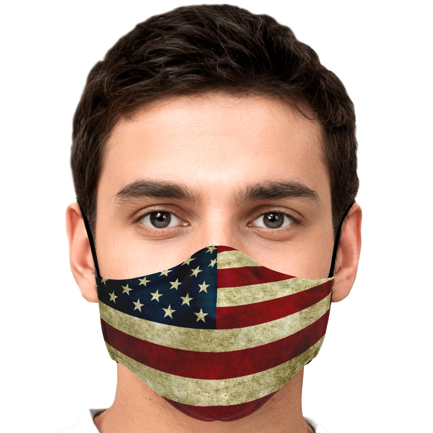 Vintage Grunge American Flag Patriotic Face Mask