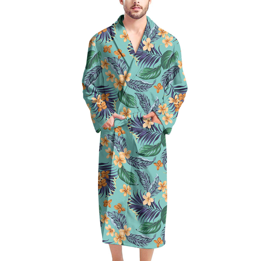 Vintage Hawaiian Aloha Pattern Print Men's Bathrobe