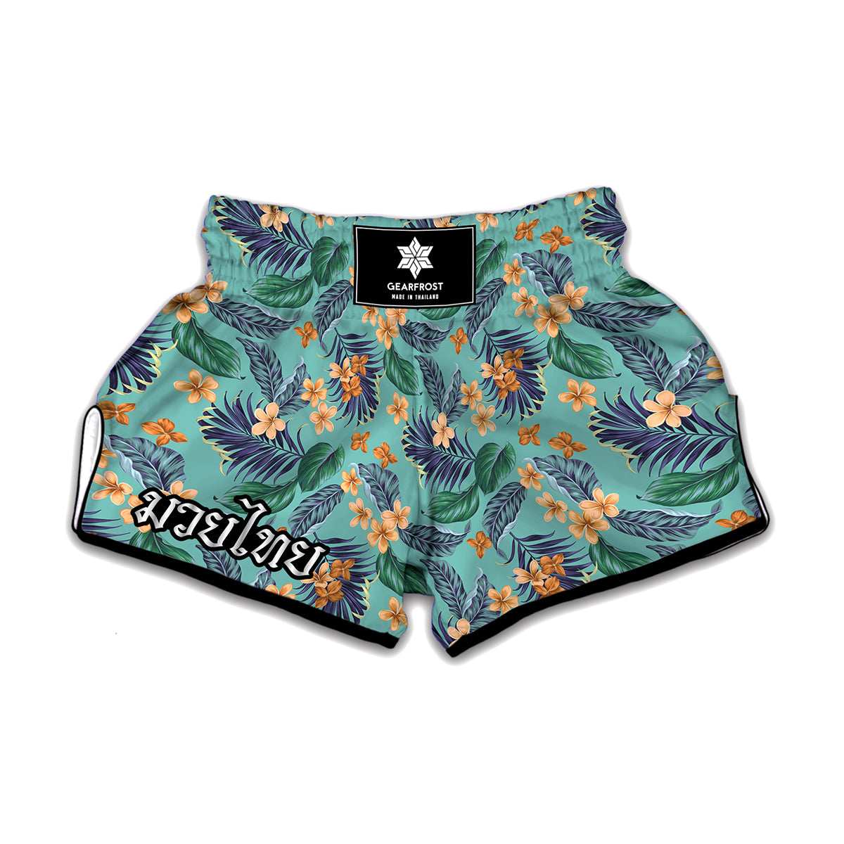 Vintage Hawaiian Aloha Pattern Print Muay Thai Boxing Shorts