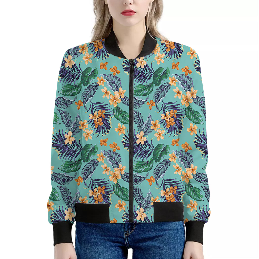 Vintage Hawaiian Aloha Pattern Print Women's Bomber Jacket