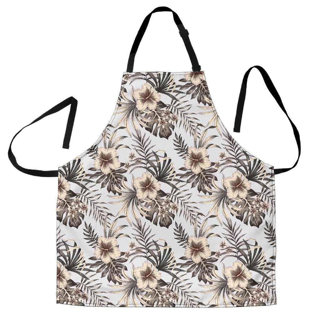 Vintage Hibiscus Plumeria Pattern Print Men's Apron