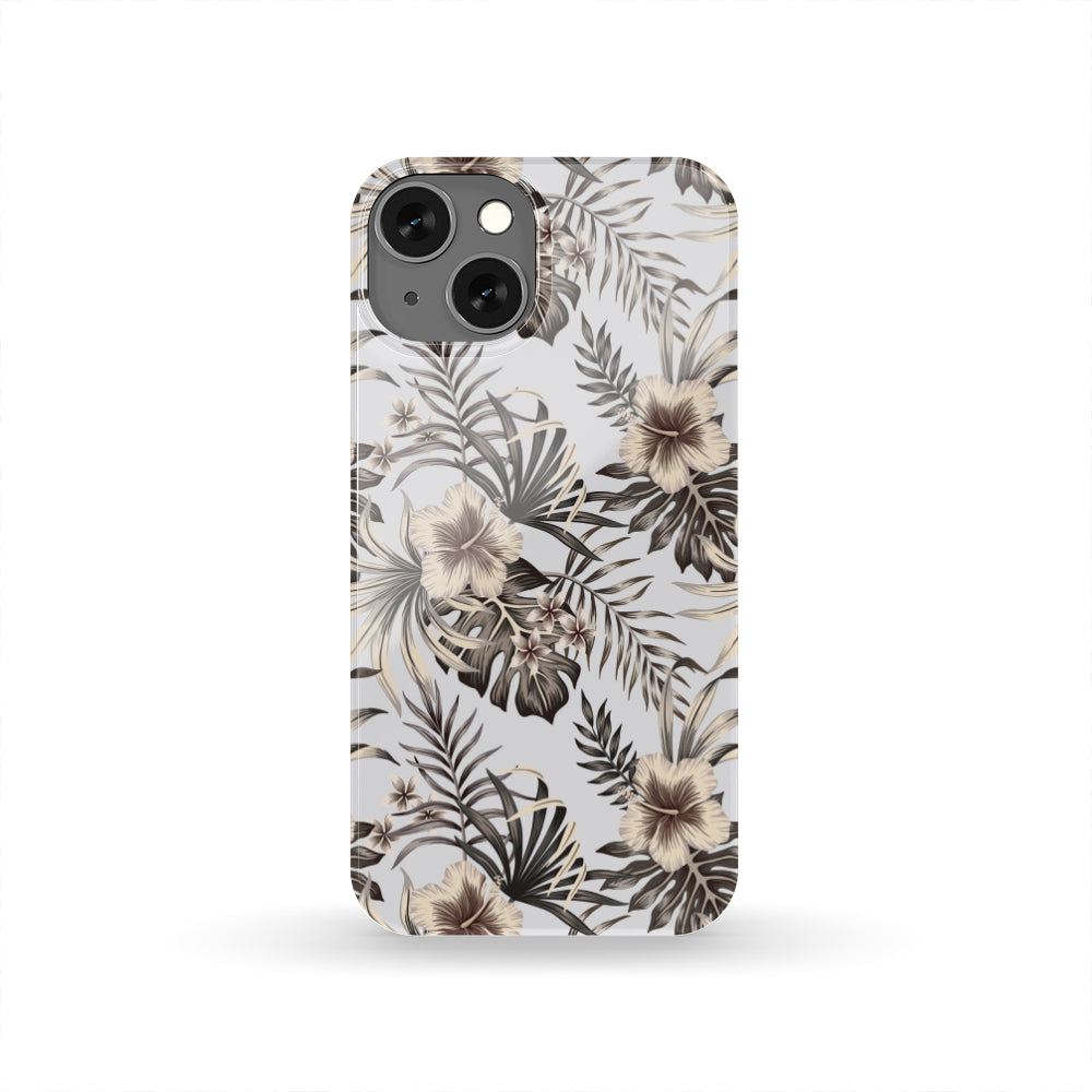 Vintage Hibiscus Plumeria Pattern Print Phone Case