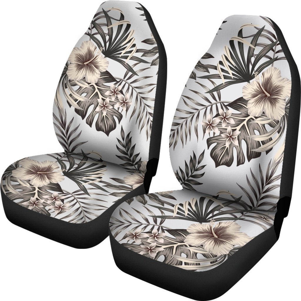 Vintage Hibiscus Plumeria Pattern Print Universal Fit Car Seat Covers