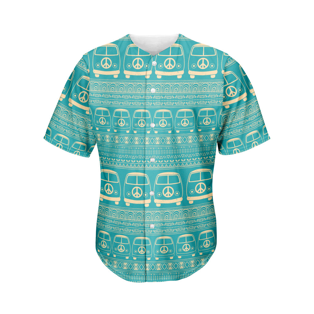 Vintage Hippie Van Pattern Print Men's Baseball Jersey