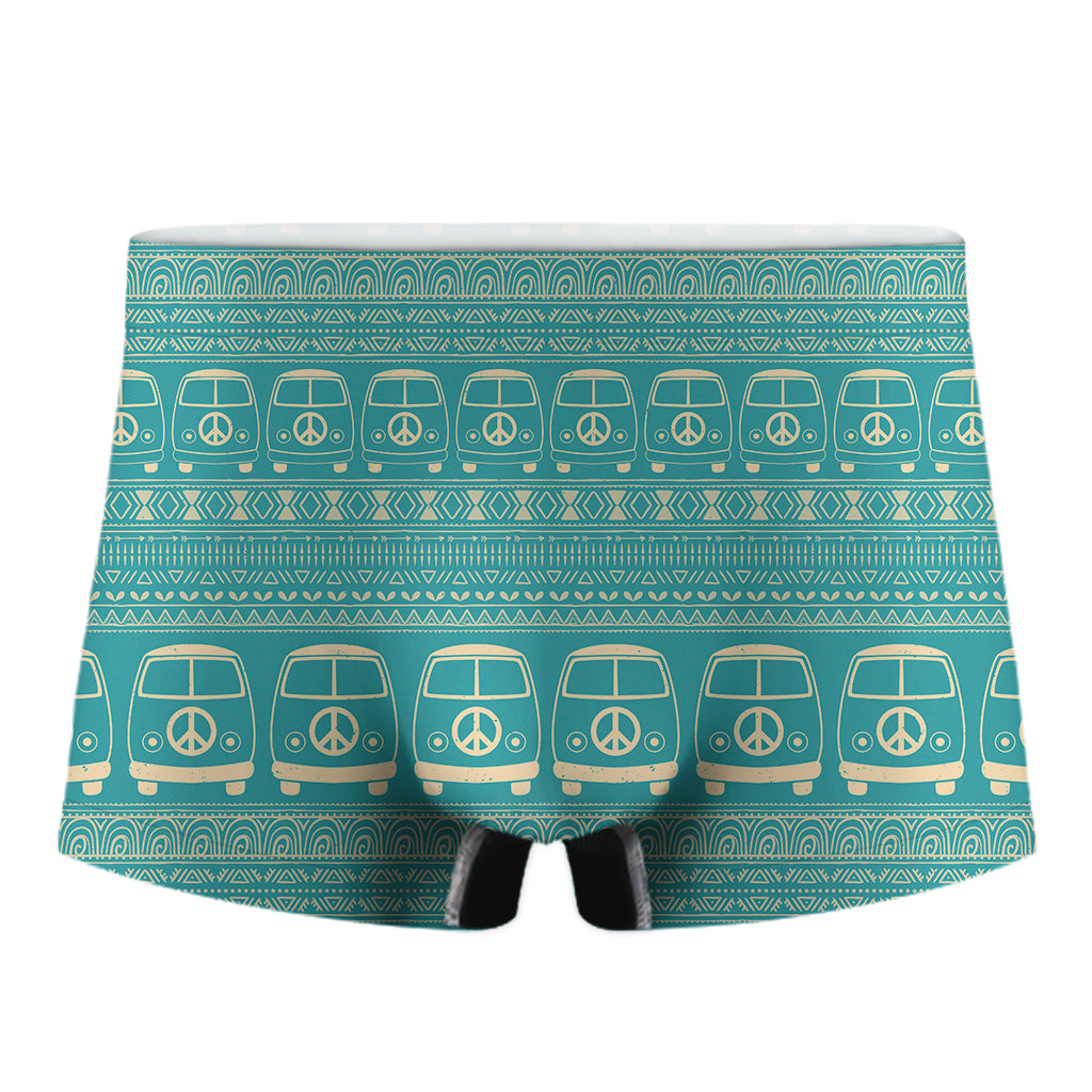 Vintage Hippie Van Pattern Print Men's Boxer Briefs