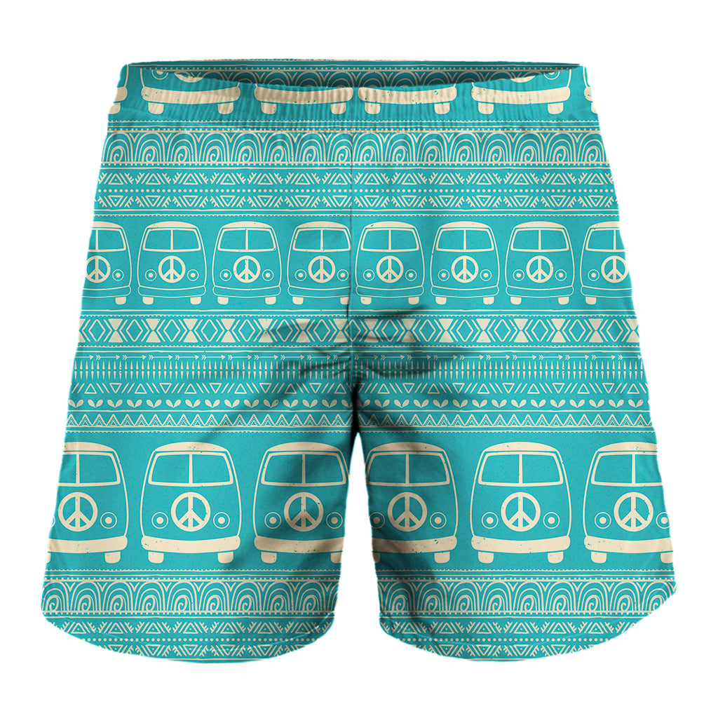 Vintage Hippie Van Pattern Print Men's Shorts