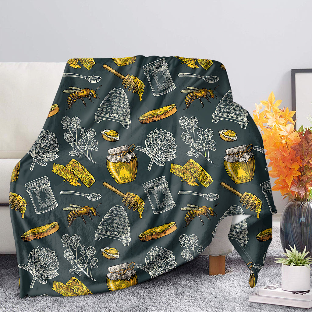 Vintage Honey Bee Print Blanket