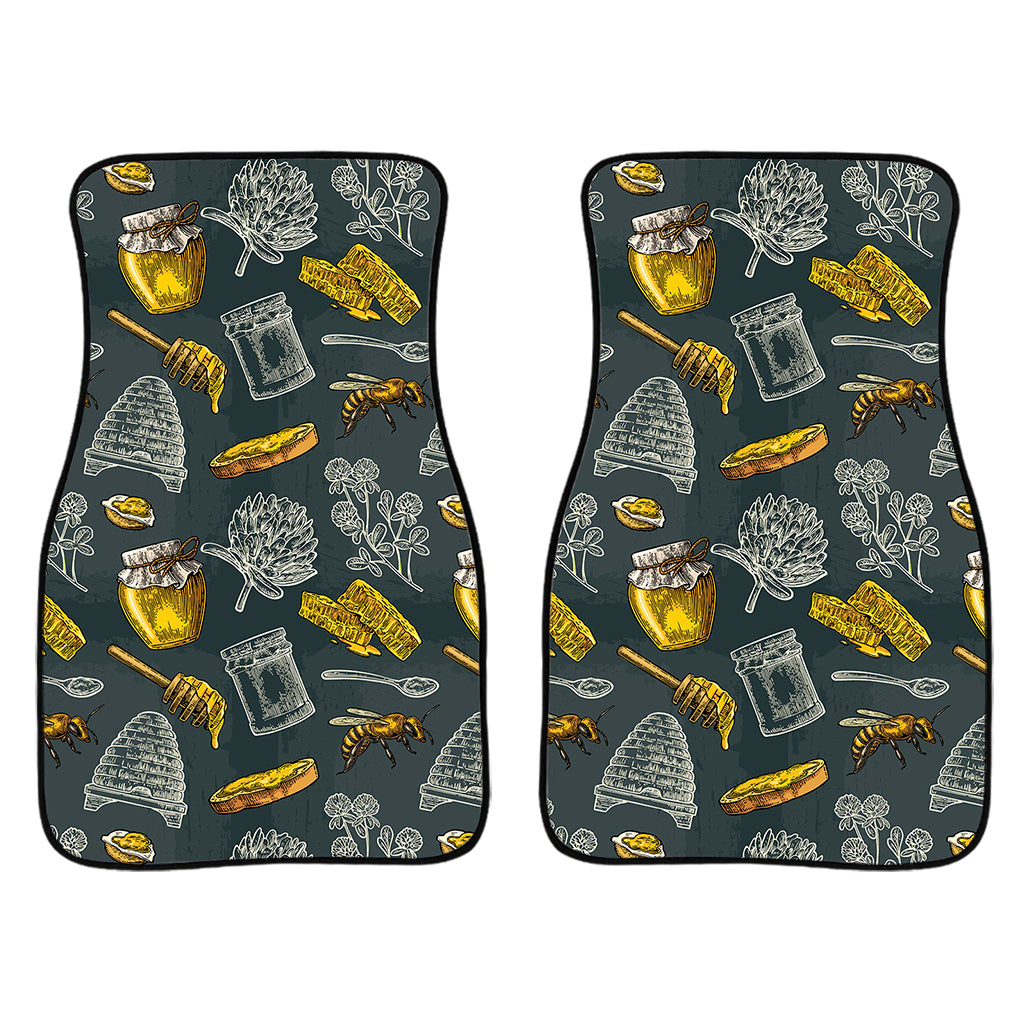 Vintage Honey Bee Print Front Car Floor Mats