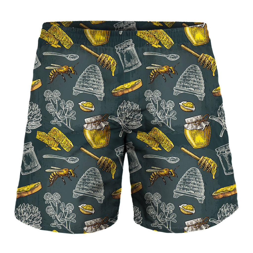 Vintage Honey Bee Print Men's Shorts