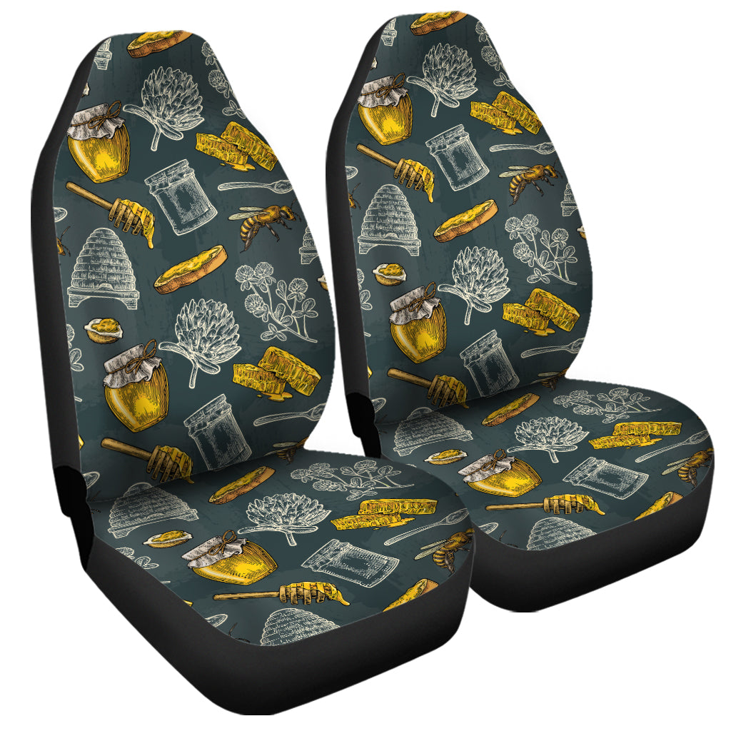 Vintage Honey Bee Print Universal Fit Car Seat Covers