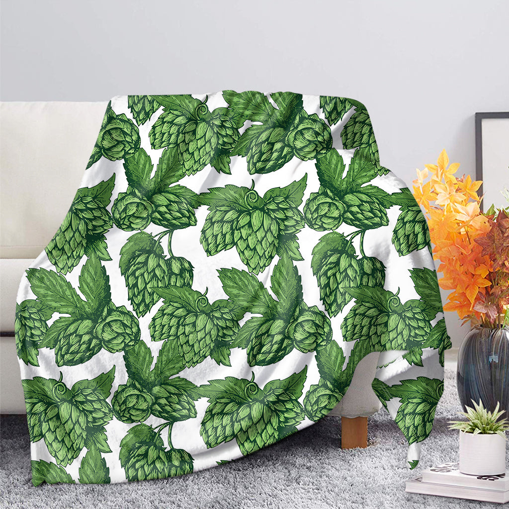 Vintage Hop Cone Pattern Print Blanket