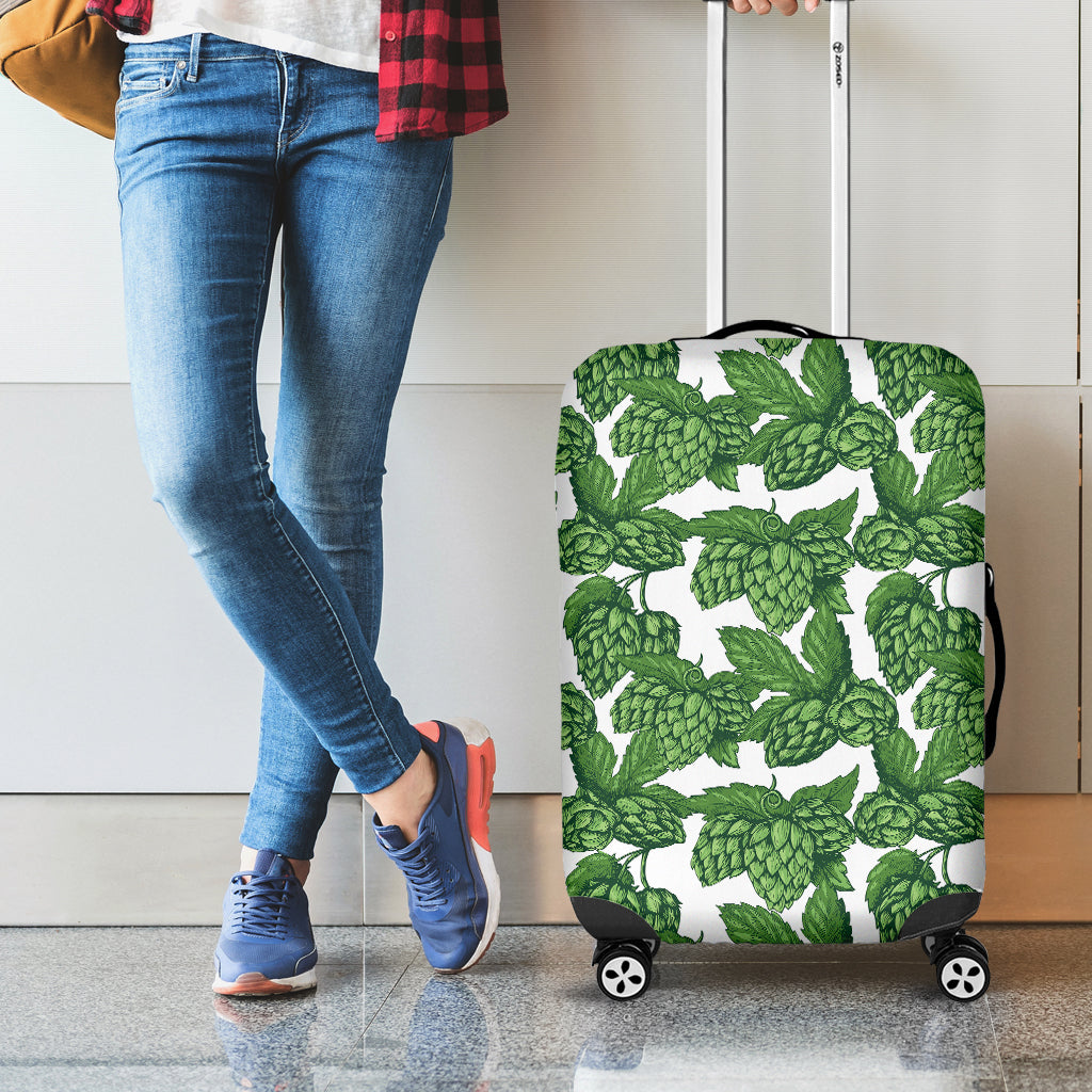 Vintage Hop Cone Pattern Print Luggage Cover