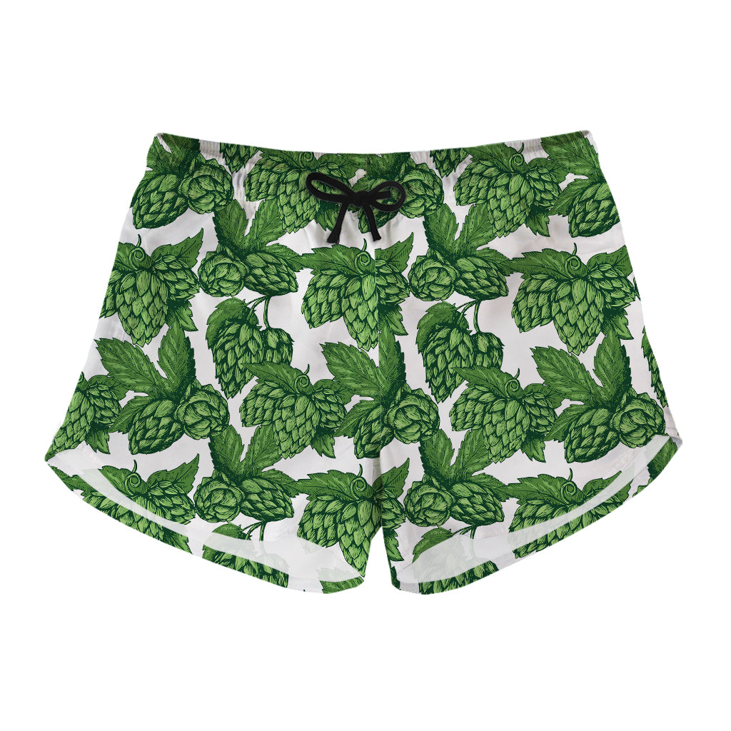 Vintage Hop Cone Pattern Print Women's Shorts