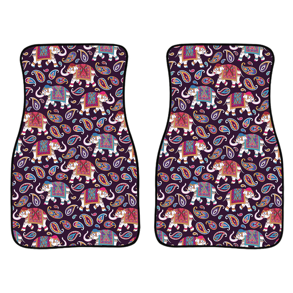 Vintage Indian Elephant Pattern Print Front Car Floor Mats