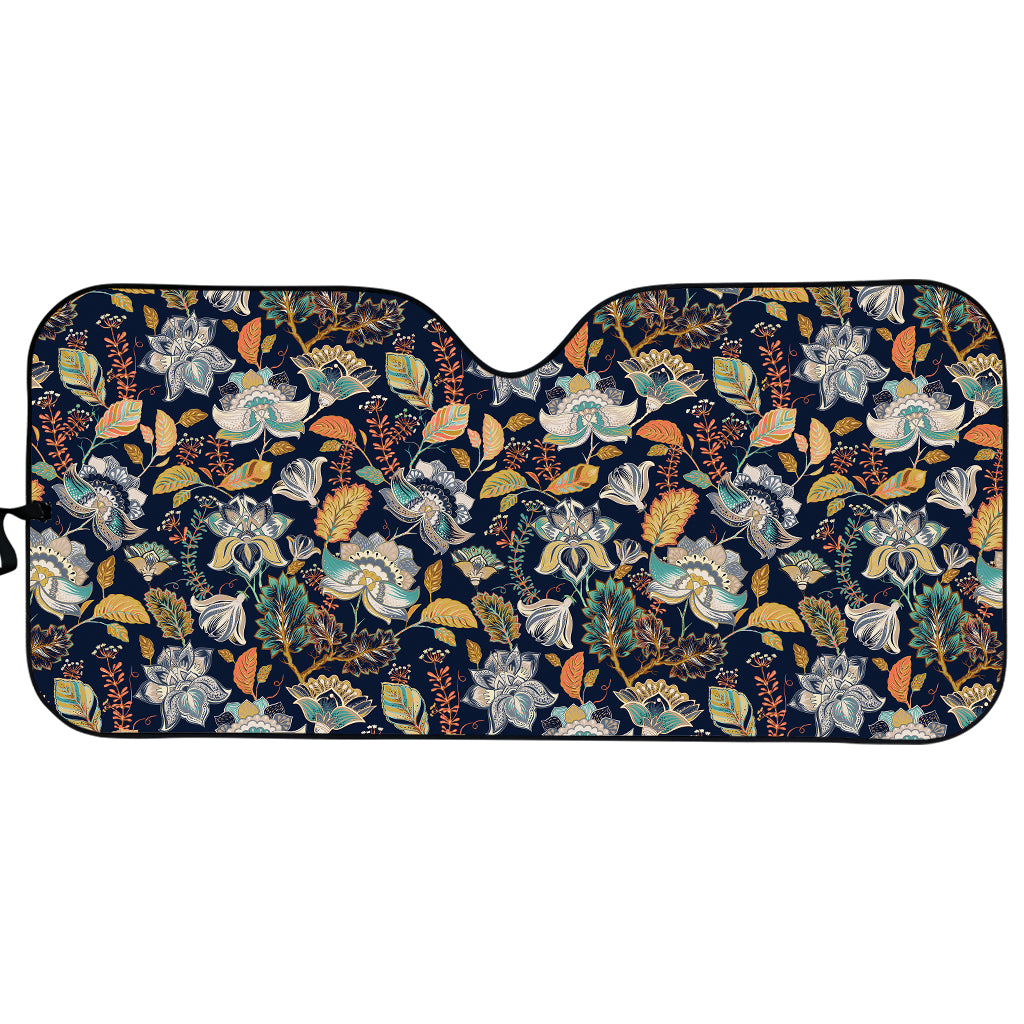 Vintage Indian Floral Pattern Print Car Sun Shade