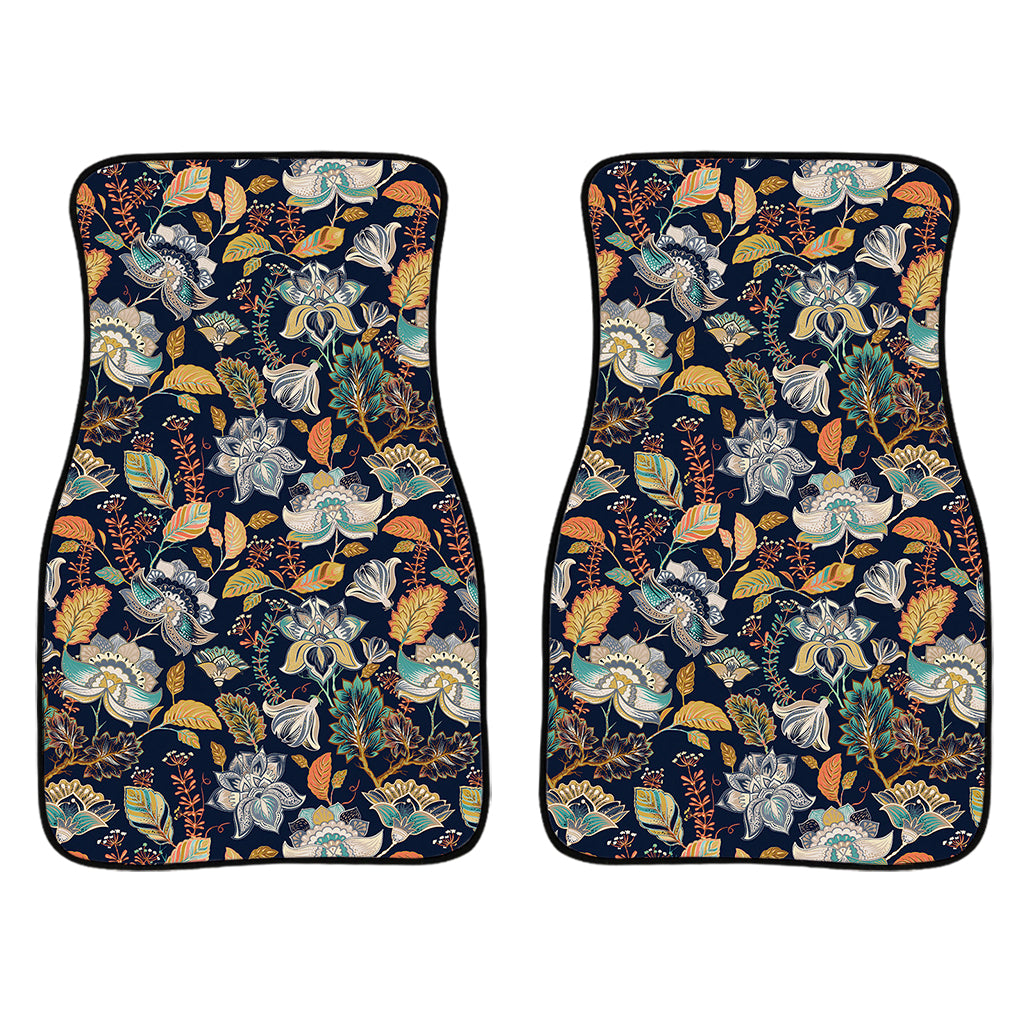 Vintage Indian Floral Pattern Print Front Car Floor Mats